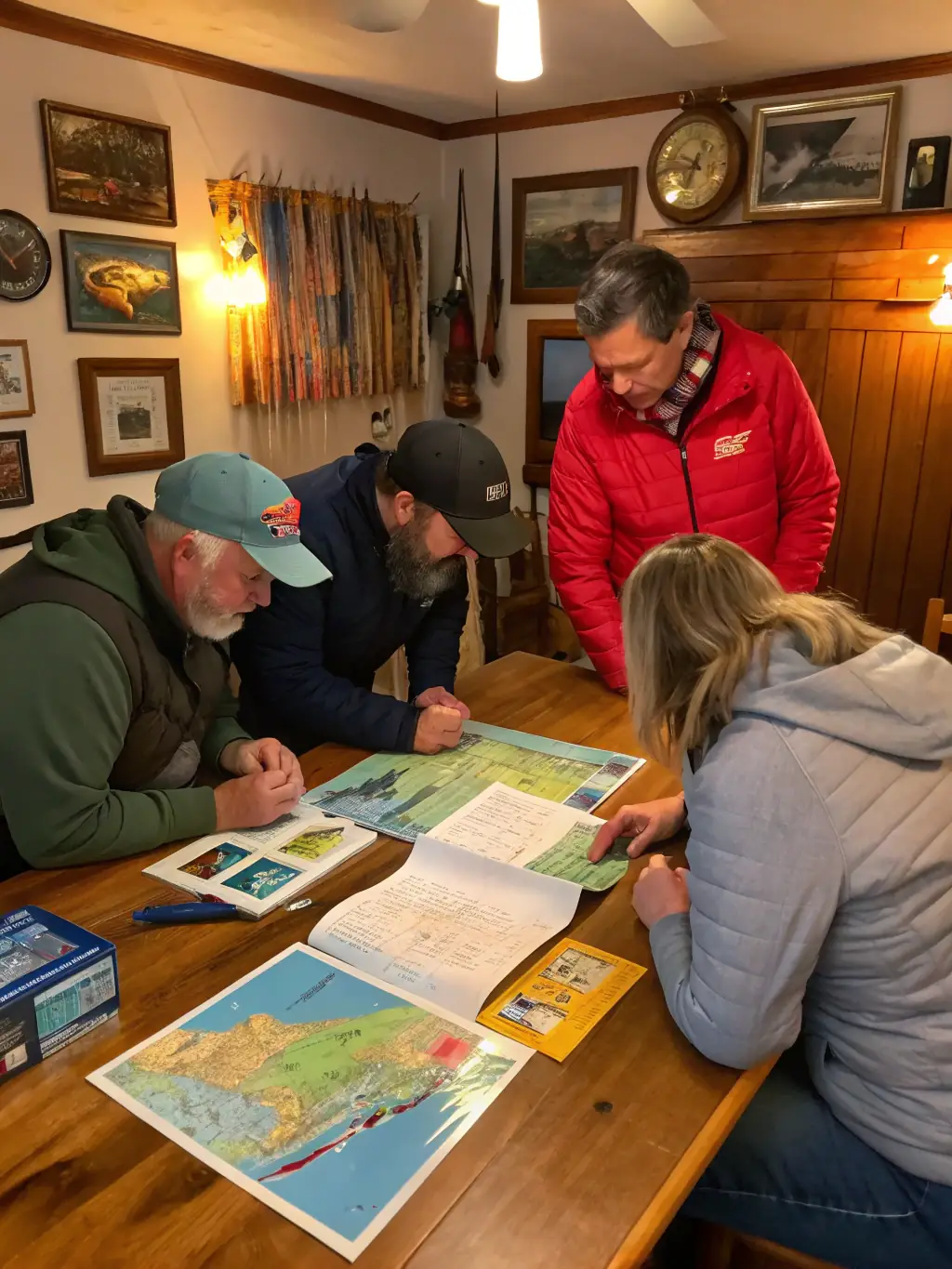 An image of a workshop where members are learning about sustainable fishing techniques and best practices for conservation, emphasizing the association's educational efforts.